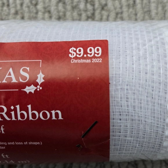 POLYPRO MESH RIBBON - SET OF (4) WHITE W/DECORATIVE DESIGN - Picture 5 of 5